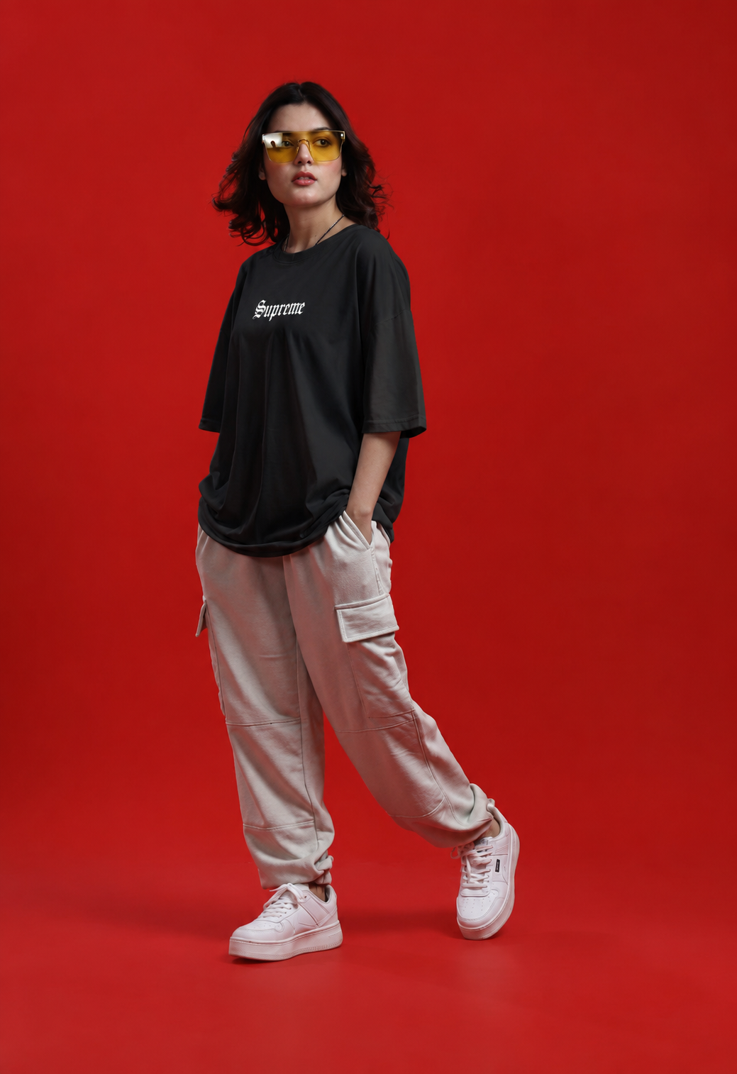 Supreme Oversized Black T-Shirts For Men And Women