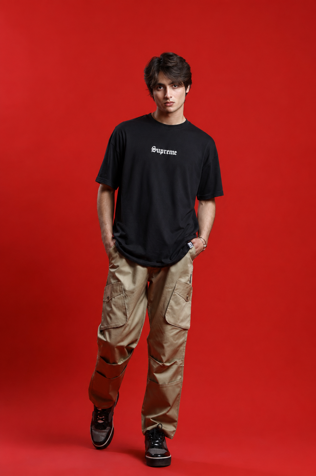 Supreme Oversized Black T-Shirts For Men And Women