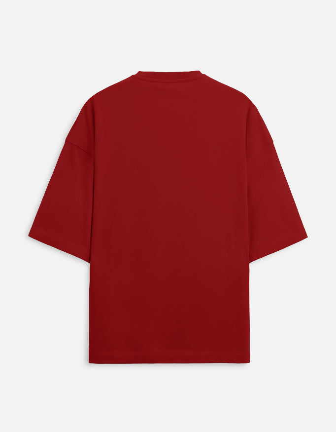 Tripster Men Printed Round Neck Cotton Blend Red T-Shirt