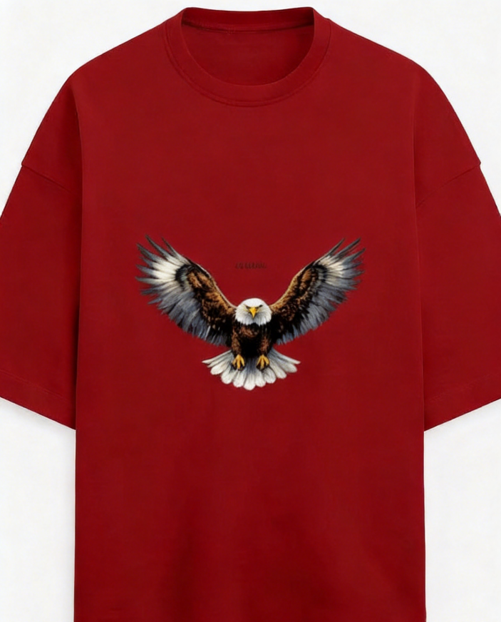 Tripster Men Printed Round Neck Cotton Blend Red T-Shirt