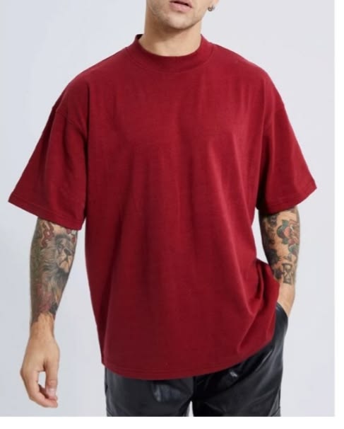 Round Neck Cotton Blend Navy Blue T-Shirt Low Price Just 499
