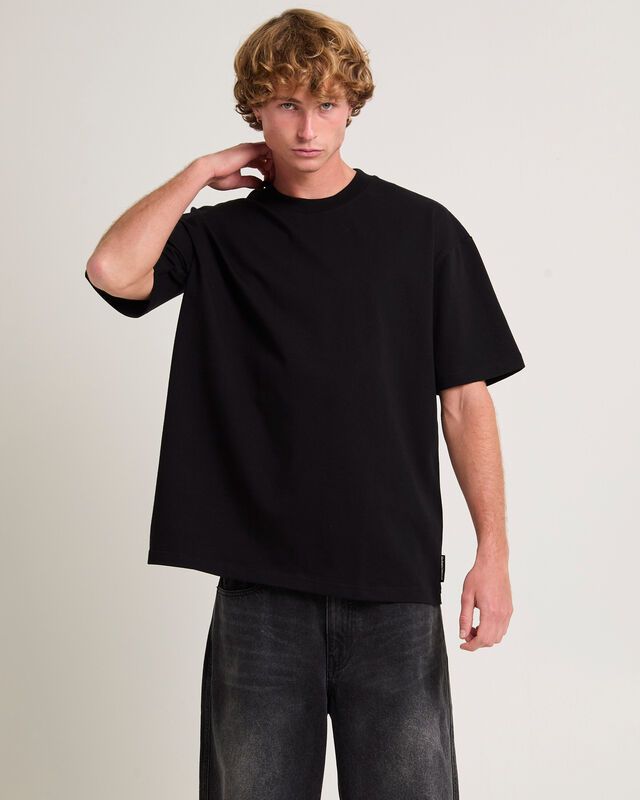 Black Round Neck T-Shirt for Mens