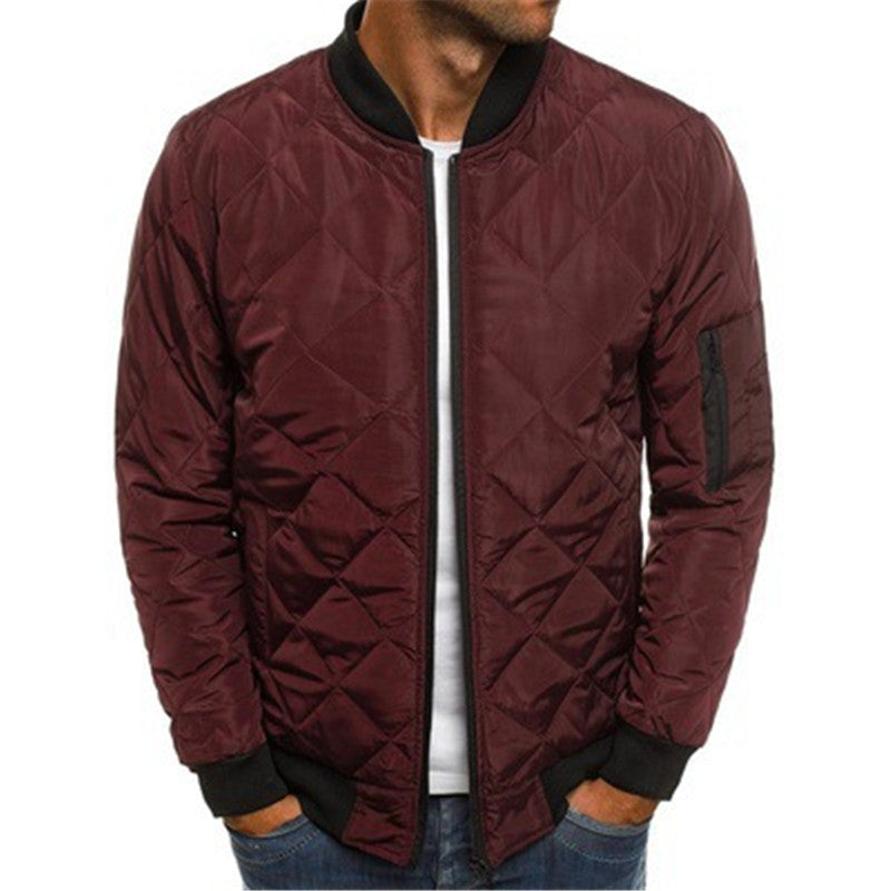 Men's Rhombus Design Casual Coat - Trendy Outerwear
